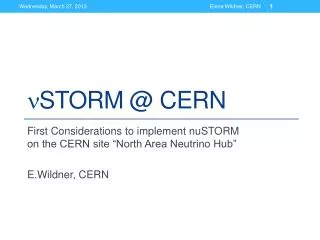 n STORM @ CERN