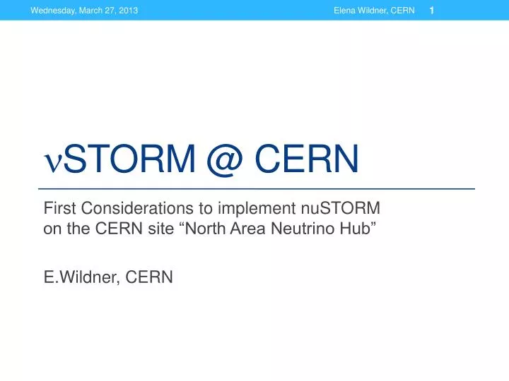 n storm @ cern