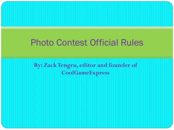 photo contest official rules