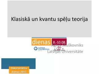 klasisk un kvantu sp u teorija