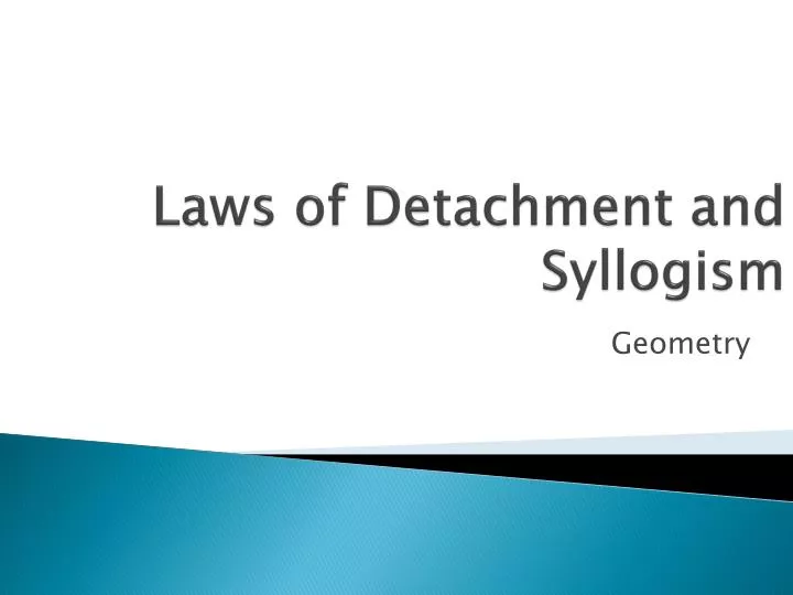 laws of detachment and syllogism