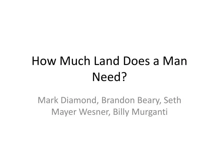 how much land does a man need