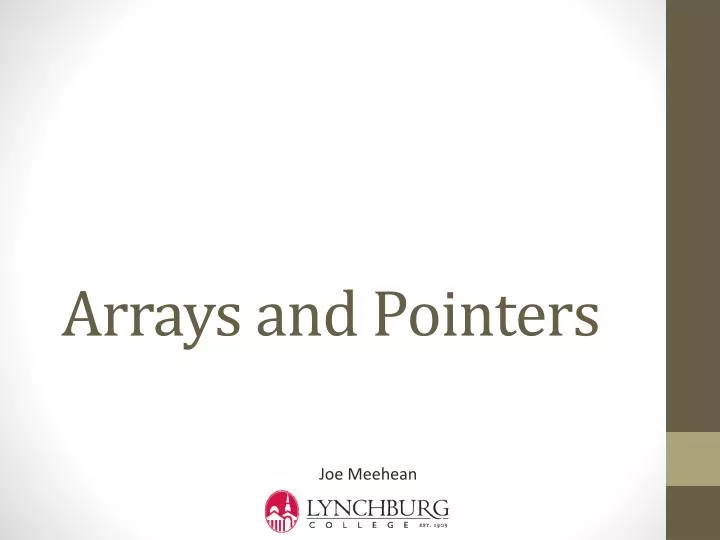 arrays and pointers