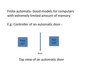 Finite automata- Good models for computers with extremely limited amount of memory.