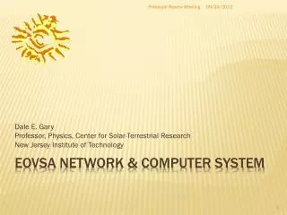 EOVSA netWORK &amp; Computer system