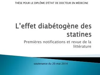 l effet diab tog ne des statines