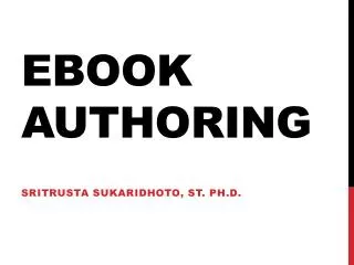 Ebook Authoring