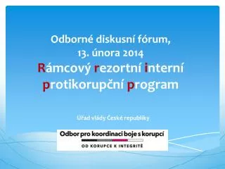 odborn diskusn f rum 13 nora 2014 r mcov r ezortn i ntern p rotikorup n p rogram