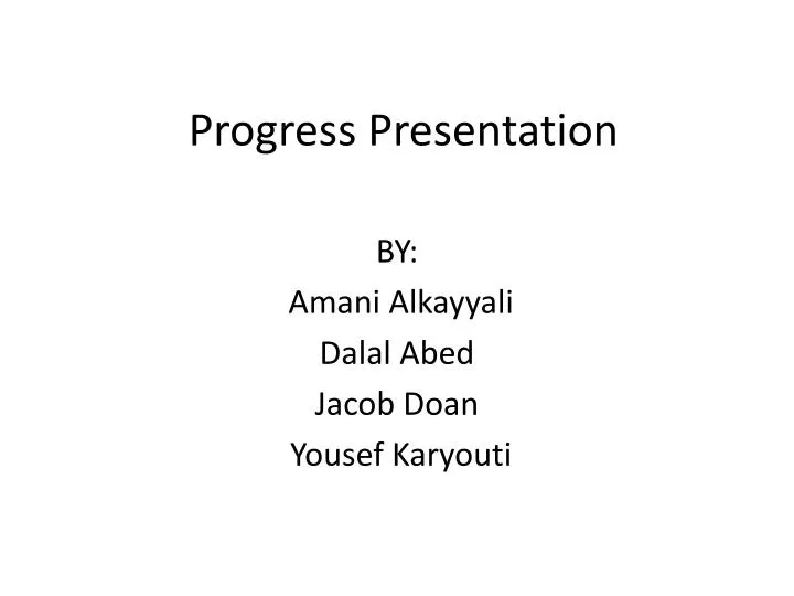 progress presentation