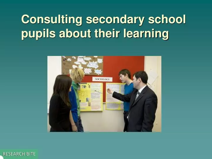 consulting secondary school pupils about their learning