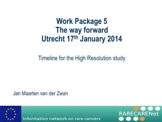 Work Package 5 The way forward Utrecht 17 th January 2014