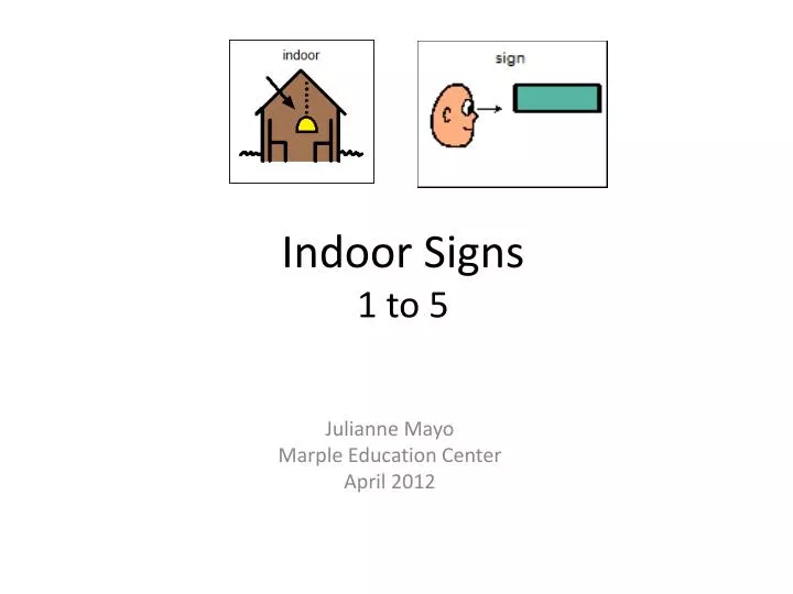 indoor signs 1 to 5