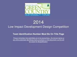 2014 Low Impact Development Design Competition