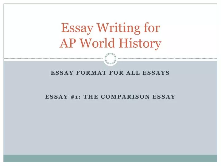 ap world history essay format