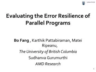 Evaluating the Error Resilience of Parallel Programs