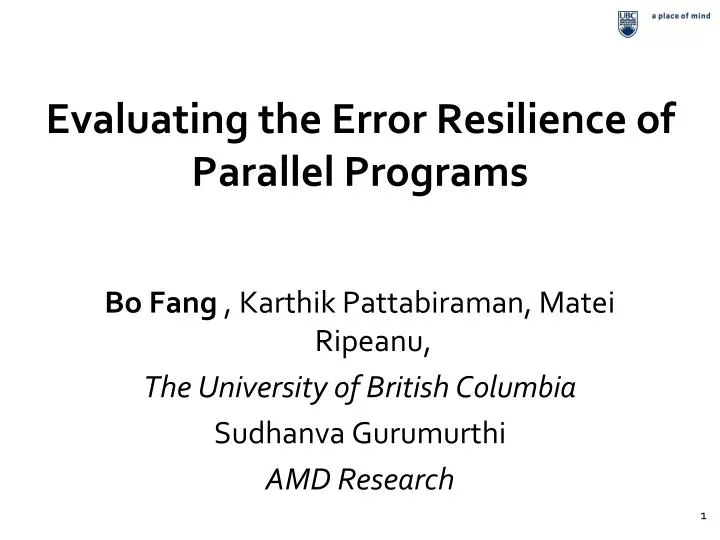 evaluating the error resilience of parallel programs