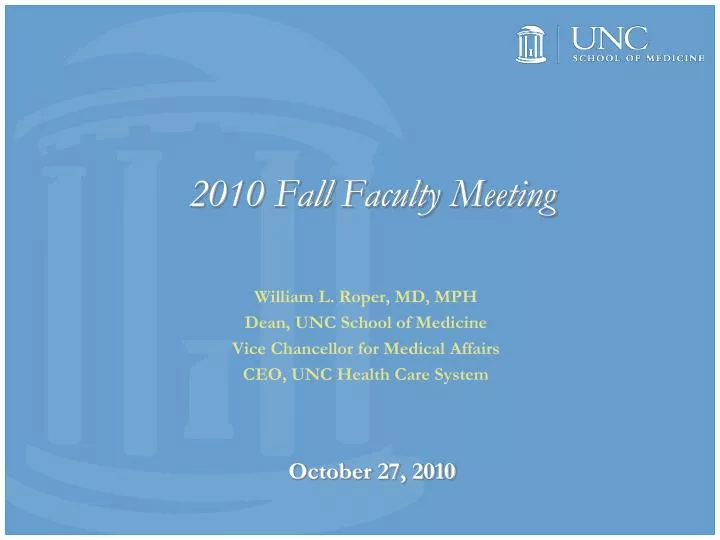 2010 fall faculty meeting october 27 2010