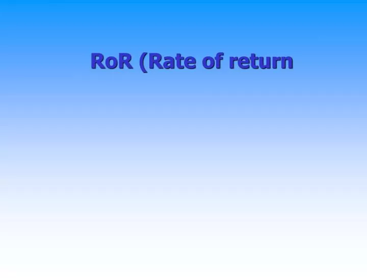 ror rate of return