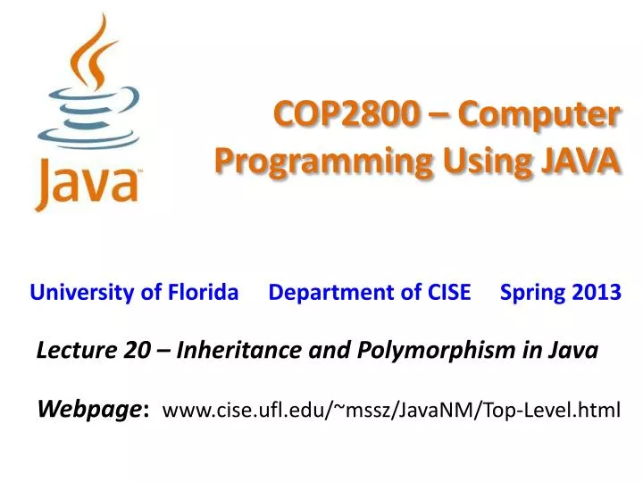 cop2800 computer programming using java