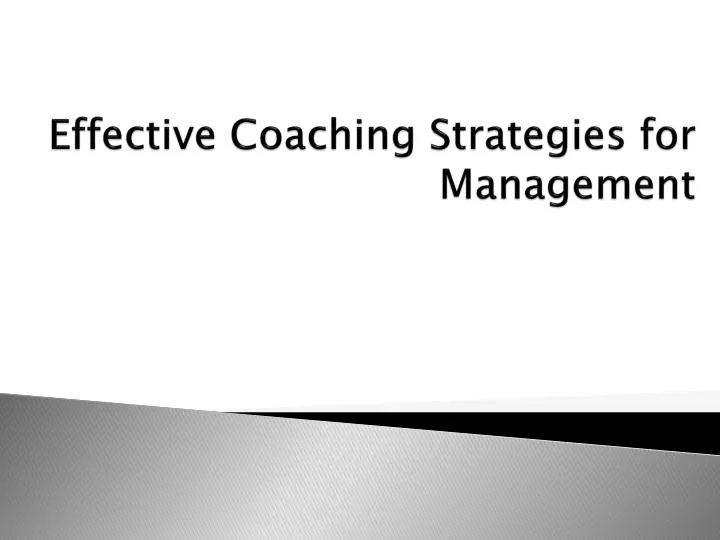 effective coaching strategies for management
