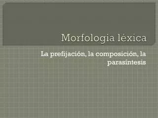 morfolog a l xica