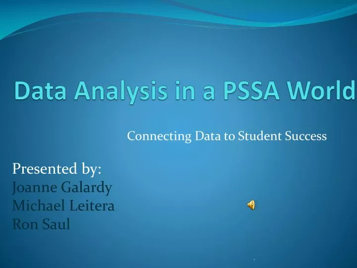 data analysis in a pssa world