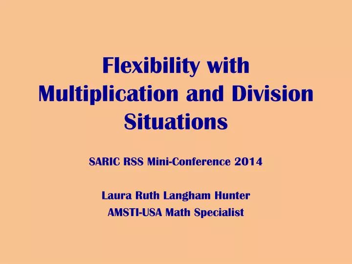flexibility with multiplication and division situations