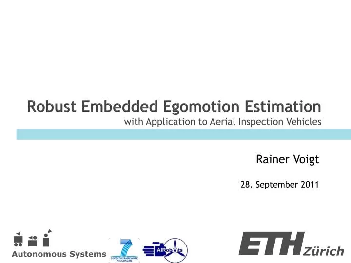 robust embedded egomotion estimation with application to aerial inspection vehicles