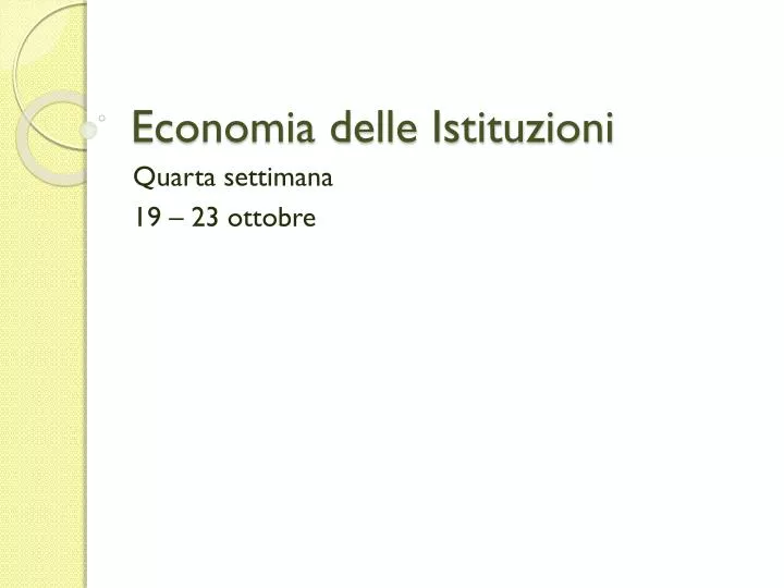 economia delle istituzioni