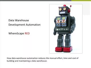 Data Warehouse Development Automation WhereScape RED