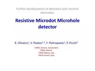 Resistive Microdot Microhole detector