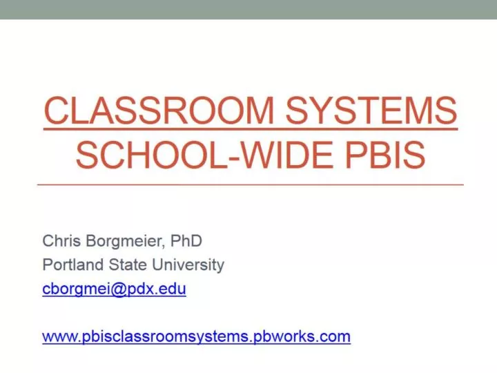 classroom systems school wide pbis