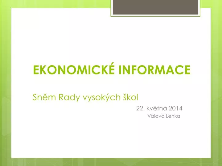 ekonomick informace sn m rady vysok ch kol