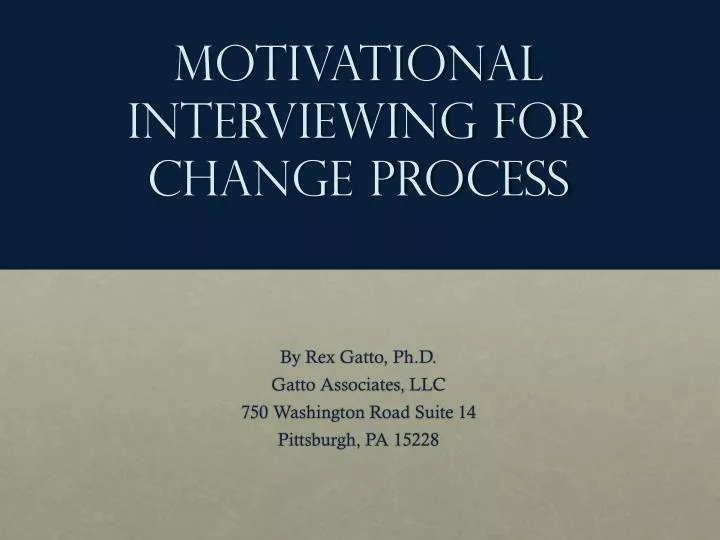 motivational interviewing for change process