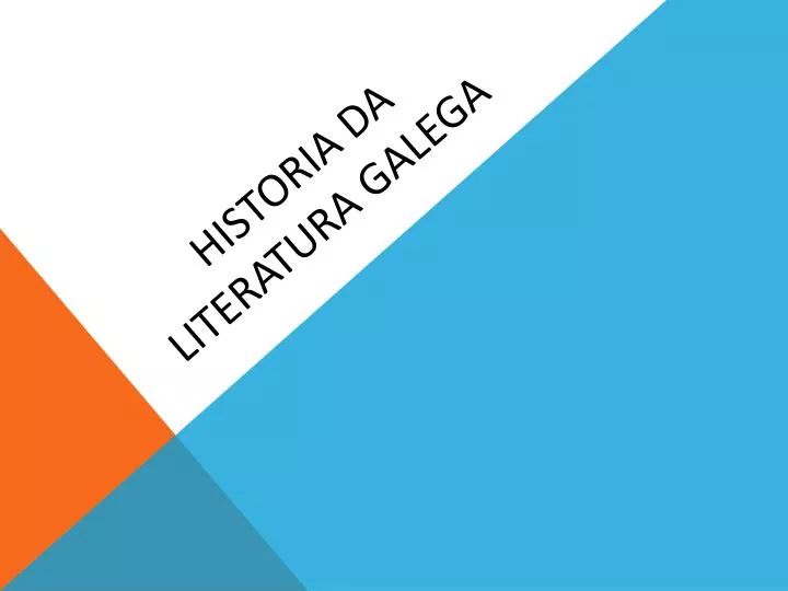 historia da literatura galega