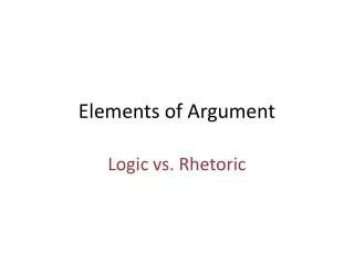 Elements of Argument