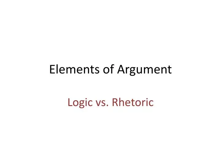 elements of argument