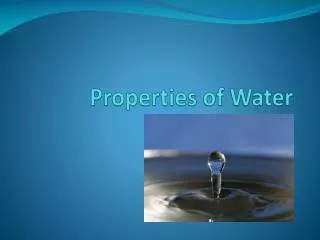 Properties of Water