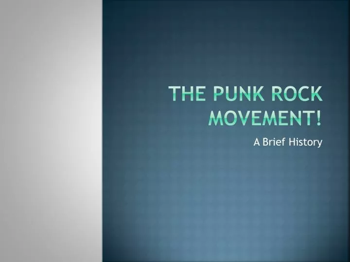 the punk rock movement