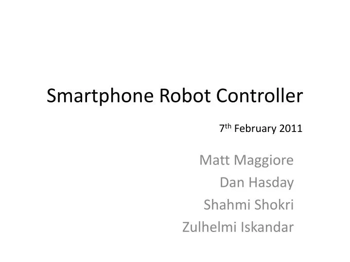 smartphone robot controller