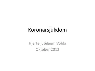 koronarsjukdom