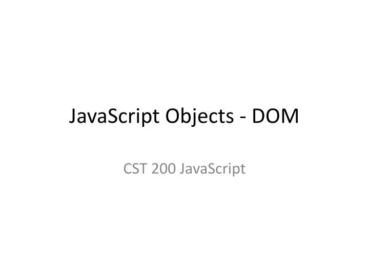 javascript objects dom