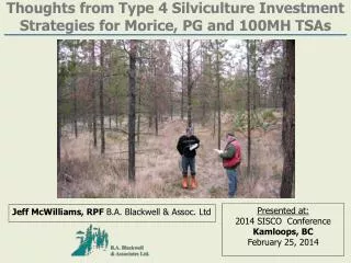 Thoughts from Type 4 Silviculture Investment Strategies for Morice , PG and 100MH TSAs