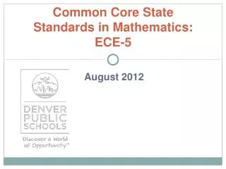 Common Core State Standards in Mathematics: ECE-5