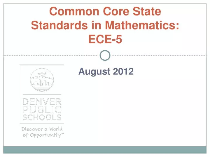 common core state standards in mathematics ece 5