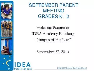 September Parent MeetinG grades K - 2