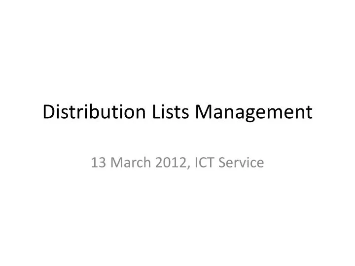 distribution lists management