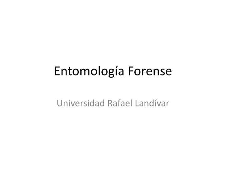 entomolog a forense