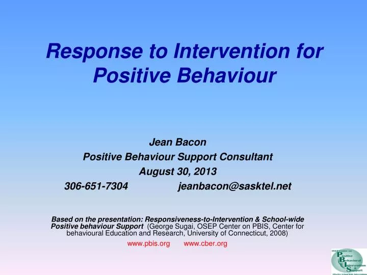 response to intervention for positive behaviour