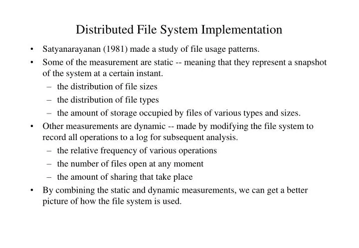 distributed file system implementation